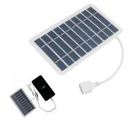 Panel Solar Portátil de 2W 5V con Conector USB, Cargador Solar Impermeable y Duradero para Teléfono Móvil, Power Bank, para Viajes y Actividades al Aire Libre, Marco de Placa Epoxi Robusto (1 Pieza)