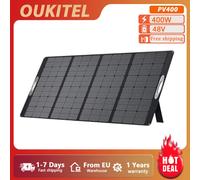 Panel Solar Portátil Plegable OUKITEL PV400 de 400W, Alta el 23%, Cargador Solar Impermeable para Estación de Energía, RV, Camping, Senderismo, Emergencias, Actividades al Aire Libre OUKIT