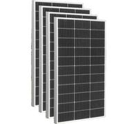 Panel solar, potencia máxima de 600 W, eficiencia monocristalina del 21,8 %, diseño resistente a la intemperie, juego de 4 paneles de 150 W (total 600 W)