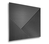 Paneles 3D de plástico PVC de 50 x 50 cm, paneles de pared, para sala de juegos, techo de pared, aspecto 3D, 12 unidades, 3 m², PVC 3D (negro D168)