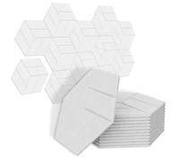 Paneles acústicos hexagonales Pegatinas de pared sólidas insonorizadas fieltro autoadhesivas for absorber el ruido fondo y decorar Para un estudio(White,4 PCS)