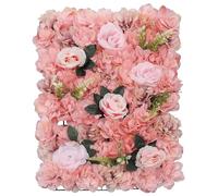 Paneles de Pared de Flores Artificiales - Fondo de Pared con Flores Artificiales de 60 X 40cm,Pared de Rosas de Seda para Bodas Fiestas,Muro de Flores Artificiales(Size:1 Pack,Color:RougeRosa)