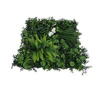Paneles de pared de flores artificiales, material estable UV, realista, denso, follaje, fácil instalación, interior y exterior, mascota y para niños, seguro 50 x 50 cm (B)