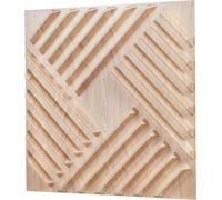 Paneles de pared tipo listón en 3D, paquete de 12 unidades, 50 x 50 cm (19.7 x 19.7 pulgadas), PVC, cobertura de 3 metros cuadrados (32 pies cuadrados), color madera clara