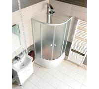 Paneles frontales Aqualine para platos de ducha empotrados de 90x90 cm, con una altura de 37,5 cm, color blanco