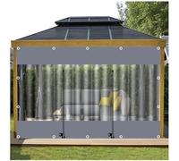 Paneles laterales de lona transparente de PVC resistente al agua con puerta para cenador y porche al aire libre, 3,2 x 2,5 m / 10.5x8.2ft, cubierta duradera resistente a la intemperie