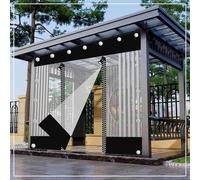 Paneles laterales impermeables con puertas con cremallera, lona de PVC duradera para protección contra la lluvia para jardín al aire libre, toldo de cochera, dimensiones: 2,3 x 2,5 m / 7.5x8.2ft