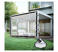 Paneles laterales impermeables para pérgola, lona de plástico transparente resistente con ojales, cortina de lona personalizable para porche y cenador (10 x 15 pies) - Protección resistente a la
