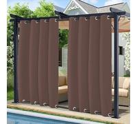 Paneles opacos impermeables con ojales para patio al aire libre, cortinas resistentes al viento de 84 x 84 pulgadas para pérgola, cenador y porche, solución de privacidad, elegante decoración al aire