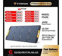 Paneles Solares Plegables VTOMAN VS400W, Celda de 40.32V, Panel de Carga Solar Portátil, Kit Completo para Turismo al Aire Libre y Estación de Energía VS400