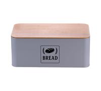 Relaxdays Panera con tapa de bambú Retro marrón claro,negro,gris