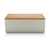 Panera con tabla de cortar MATTINA 34 cm, gris, acero / bambú, Alessi