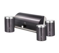 Panera de Mesa +Juego 3 Botes Cocina Almacenaje Acero Inoxidable Contenedor Pan