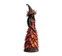 PANGBOER Decorativa de Resina otoñal con Personaje de Bruja, Acento de repisa Independiente, Detalle de jardín esculpido, Estilo de navideña Encantadora de Bruja otoñal, Estatua de otoño de