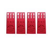 PANGBOER Soporte para cubiertos de Navidad, 4 unidades / juego, tenedor rectangular rojo, cuchillo, bolsa de cubiertos, de fiesta de Navidad, decoración de cena, soporte para cubiertos de Navidad