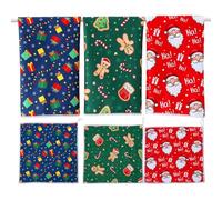 Paño de té de Navidad | 6 piezas con diseño de Navidad Papá Noel y árbol - paños de cocina para y decoraciones | Para decoración del hogar baño dormitorio cocina pastelería secado