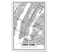 Panorama Póster Mapa de Nueva York 35x50cm - Impreso en Papel de 250gr - Cuadros Modernos Decoración Salón y Dormitorio - Láminas Decorativas