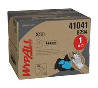 Paños de limpieza azules WypAll® X80 Power Clean™ 8294, Paños azules reutilizables y absorbentes, 1 BRAG™ Box x 160 paños