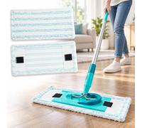 Paños Microfibra 2 Unidades para Leifheit PowerClean M | Pack de 2 paños de microfibra lavables 38×15,5cm para limpieza eficaz y mantenimiento diario del suelo.