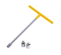 PANSHIYON Llave de mango en T, destornillador de enchufe con mango en T de 1/2 pulgada con adaptadores de 1/4 y 3/8 pulgadas, amarillo