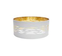 Pantalla colgante niebla fabrilamp en blanco y oro con 1xe27, diseño