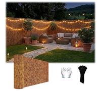 Pantalla de Privacidad de Cañizo Natural y Bambú 0.8 1 1.2 1.6m Valla de Ocultación for Jardín y Balcón, Rollo Cortavientos y Sombreo for Terraza Exterior(marrón,120x120cm)
