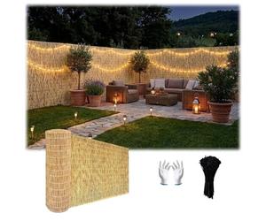 Pantalla de Privacidad de Cañizo Natural y Bambú 0.8 1 1.2 1.6m Valla de Ocultación for Jardín y Balcón, Rollo Cortavientos y Sombreo for Terraza Exterior(Natural,100x150cm)