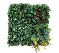 Pantalla de privacidad de césped Artificial Decorativo para Pared - Paneles Verdes con Hojas de Menta y boj - Ideal para Interiores, Exteriores, Bodas y Fiestas - Set de 12 Piezas, 50x50cm