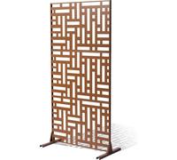 Pantalla de privacidad metálica de 120 cm x 193 cm. Paneles y separadores de privacidad para exteriores, color marrón