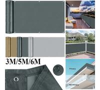 Pantalla de privacidad para balcón, cubierta impermeable para valla de Patio, parasol para jardín, vela, refugio, protección UV, cubierta para terraza al aire libre, tela para porche Dark Grey 75x600C