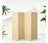 Pantalla De Privacidad Plegable De Doble Cara, Pantalla De Privacidad Independiente De Bambú, Simple, Madera Maciza, For Hogar, Oficina, Restaurante Dormitorio(180x40cm/71x15.7in,4-Panel)
