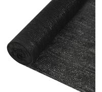 Pantalla de protección negra, 1,5 x 25 metros, fabricada en HDPE con una densidad de 150 g/m²