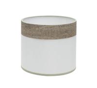 Pantalla de Sobremesa 17x17x14 cm, color blanca y madera gris; ideal para iluminar y decorar espacios modernos.