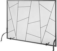 Pantalla para chimenea de panel único, fabricada en resistente malla de hierro, protector contra chispas de 906 (ancho) x 720 (alto) mm. Fácil instalación, valla independiente para chimenea, ideal par