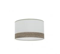 Pantalla pie de salón cloe fabrilamp en blanco y madera gris con port