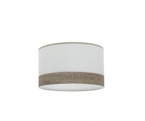 Pantalla pie de salón cloe fabrilamp en blanco y madera gris con port