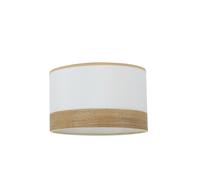 Pantalla pie salon cloe e27 blanca/madera-clara 40dx40dx20h