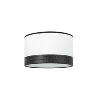 Pantalla pie salon cloe e27 blanca/madera-negra 40dx40dx20h