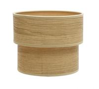 Pantalla Sobremesa Doble 18x16x16 cm Madera Clara - Ideal para decoración, iluminación ambiental y mesas de trabajo.