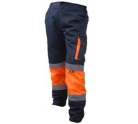 Pantalón de trabajo azul marino con detalles en naranja BETA BEVWTC17ON, Talla XL