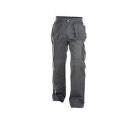 Pantalón de trabajo DASSY® Oxford, color gris cemento, con bolsillos para herramientas y protectores para las rodillas. Talla 50, largo: PLUS