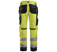 Pantalón trabajo unisex snickers allroundwork highvis - amarillo/azul marino - talla 52 estándar