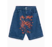 Pantalones cortos Sky High Farm Workwear Mindblown Unisex Print Denim Shorts Unisex Azul M