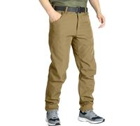 Pantalones de trabajo con forro polar térmico para hombre tipo cargo - Pantalones impermeables con forro polar para hombre - Pantalones tipo jogger de pierna recta, pantalones de invierno con cintura