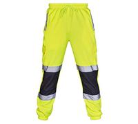 Pantalones de trabajo de alta visibilidad para hombre, pantalones reflectantes para hombre, pantalones de trabajo con múltiples bolsillos, pantalones de ajuste holgado, pantalones de algodón elástico,