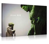 Panther Print Impresión de pantera, lienzo artístico de pared, cómic de Yoda y Hulk, cuadros de pared, póster de los Vengadores, decoración de dormitorio, póster de superhéroe (36 x 24)