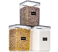 PANTRYSTAR Recipientes grandes de almacenamiento de alimentos con tapas herméticas de 5.2 L/176 onzas, para harina, azúcar, suministros para hornear, 3 recipientes de plástico sin BPA para