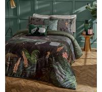 Paoletti Chuan Juego De Funda Nórdica - Reversible Botánico Floral Panda con Ribete De Lujo Ropa De Cama (Anochecer - Doble - 200x200cm)