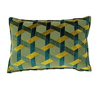 Paoletti Delano - Funda de cojín, Color Verde Azulado/Dorado, 40 x 60 cm