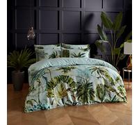 Paoletti Forsteriana Palms Juego De Funda Nórdica - Reversible Acuarela Tropical Selva Palma Lujo Ropa De Cama (Multicolor - Super King - 260x220cm)